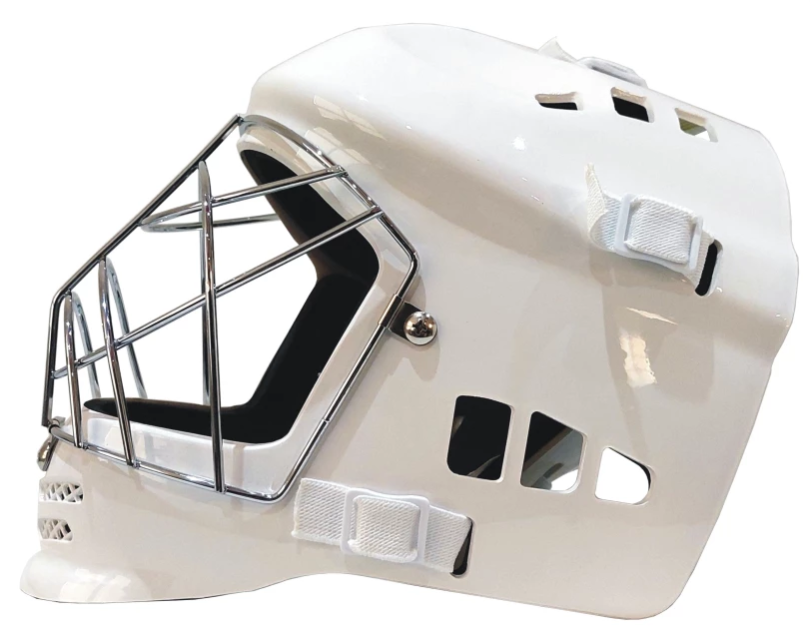 MPS kask bramkarski Penguin White-Chrom Srebrna kratka