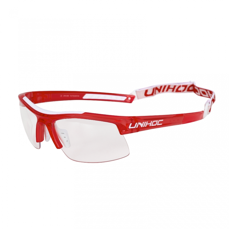 Unihoc okulary Energy kids crystal red/white