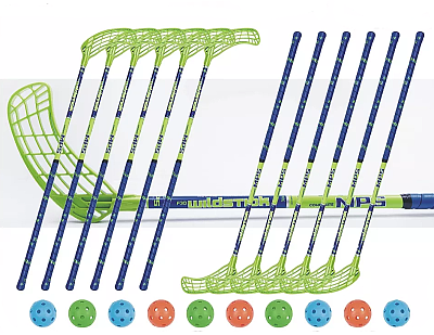 Set unihokejowy MPS Wildstick Green-Navy (12 kijów)