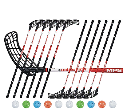 Set unihokejowy MPS Wildstick Red/Black (12 kijów)