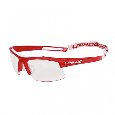 Unihoc okulary Energy kids crystal red/white