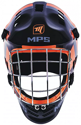 MPS kask PRO Black/Orange helmet srebrna siatka