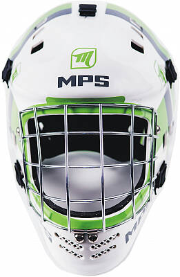 MPS kask PRO White/Green helmet srebrna siatka