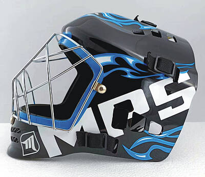 MPS kask Pro Flame - Black/Blue/Chrome