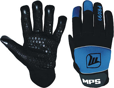 MPS Blue zestaw bramkarski + Pro Flame - Black/Blue + Unihokejowe rękawice MPS